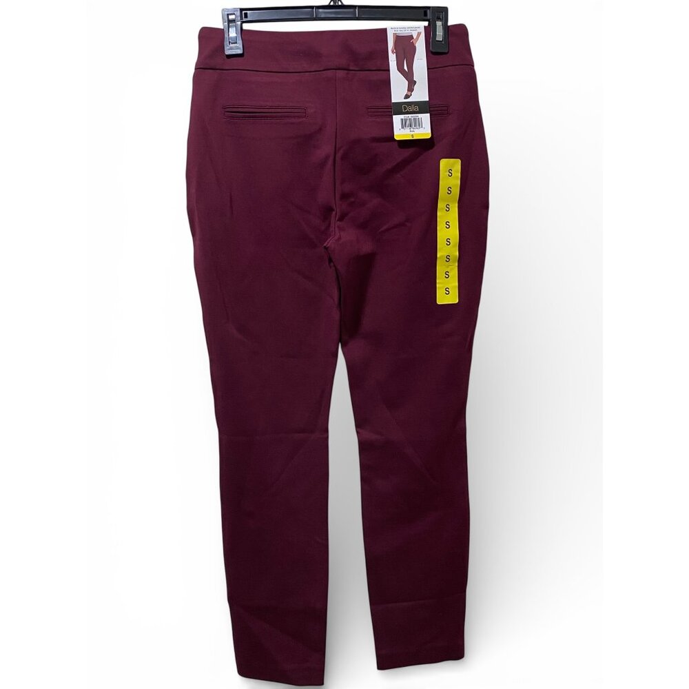 NWT Dalia Women’s Pull-on Ponte Pant, Mid-Rise Narrow Leg, Size S, Ruby - Picture 6 of 14